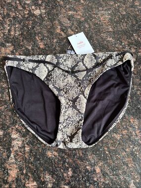 NWT Andie Snakeskin Bikini Bottoms - Black & Cream Size Small